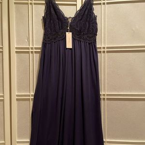 NWT Eberjey gorgeous navy nightgown.  Mid calf, nylon and elastine